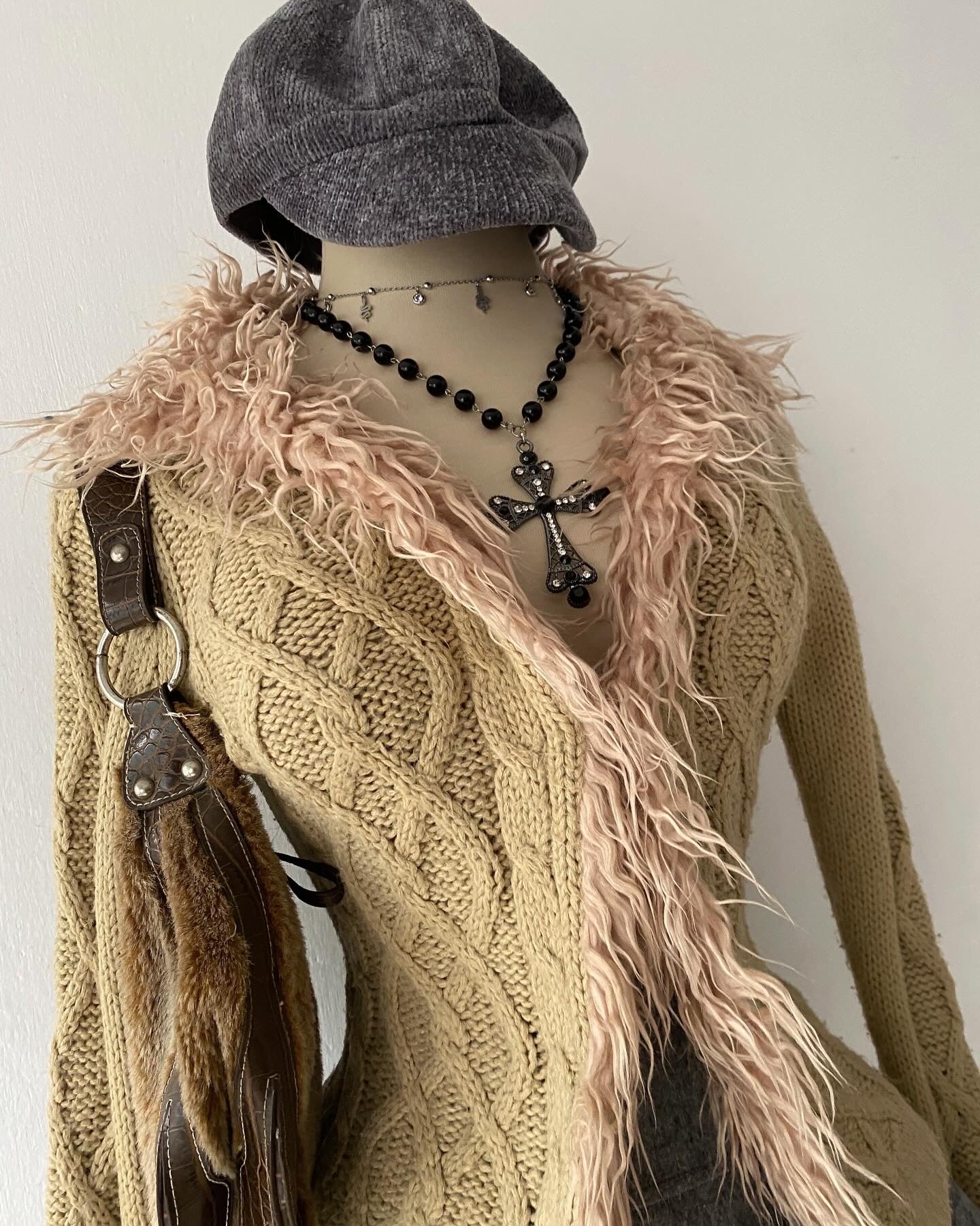 Beige boho cardigan