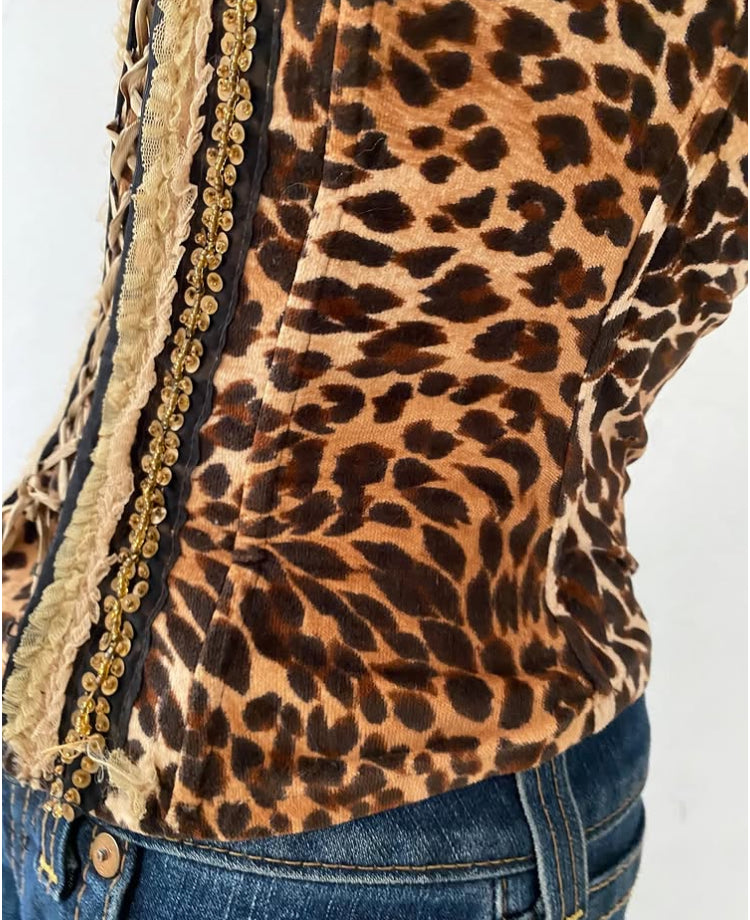 Cheetah print corset