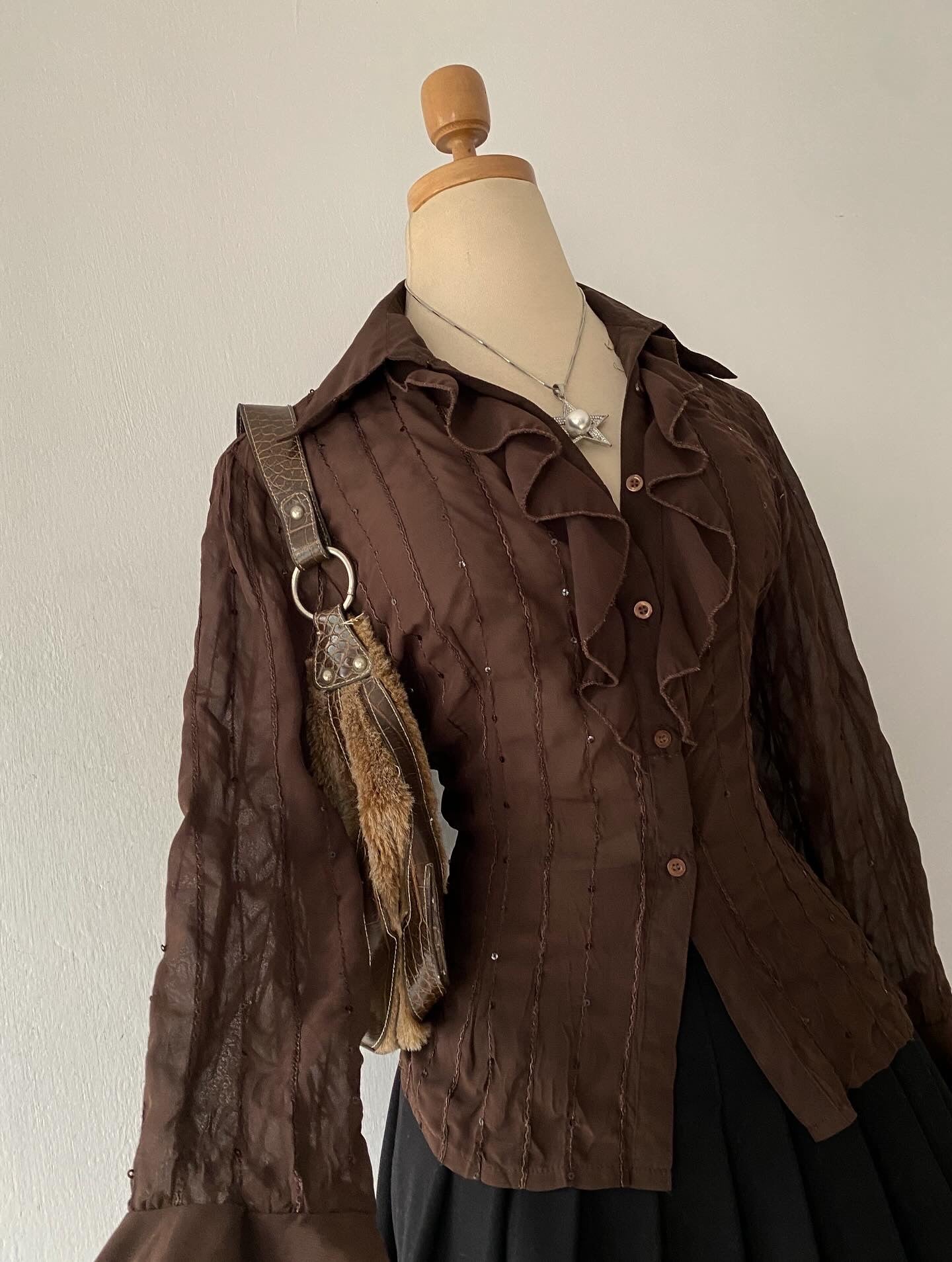 Victorian style brown blouse