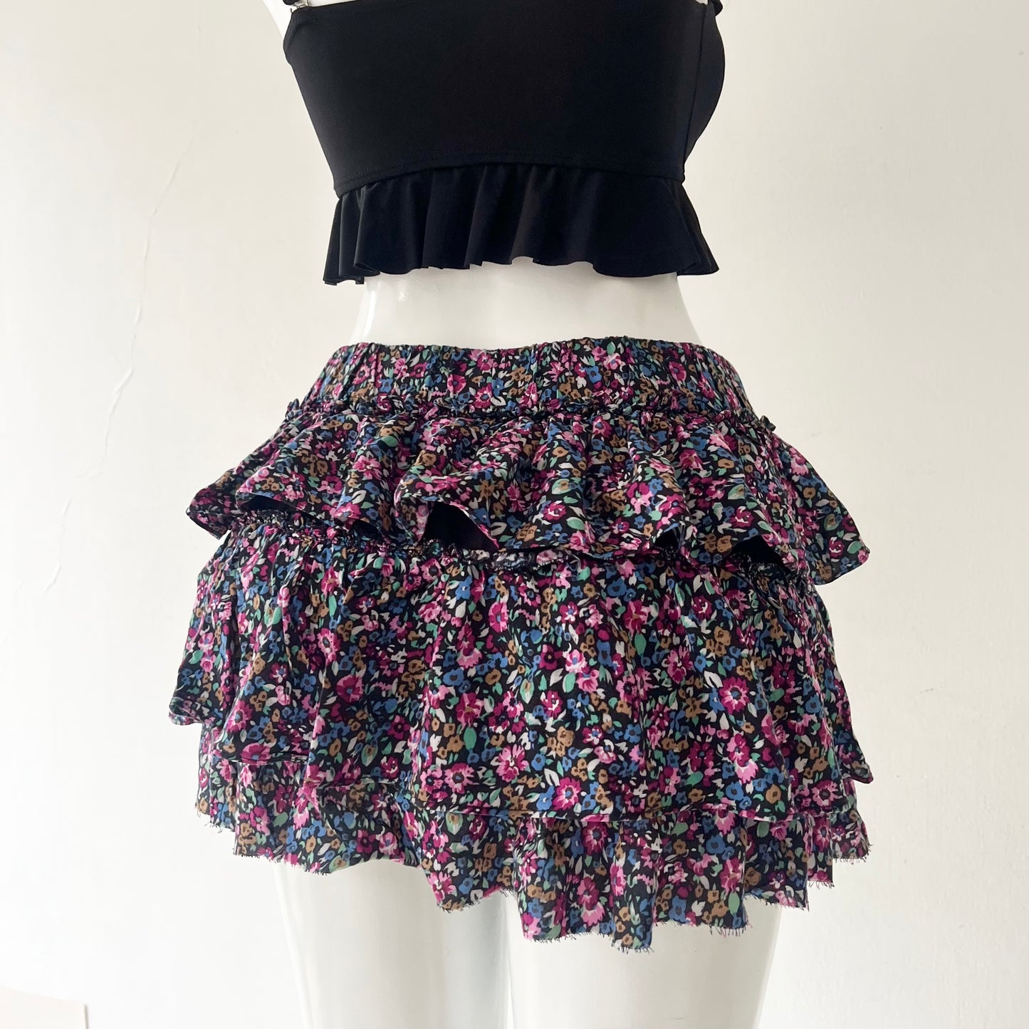 Layered floral skirt