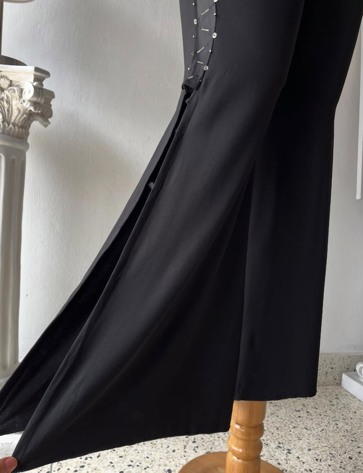 Black flared pants with sequins-size M