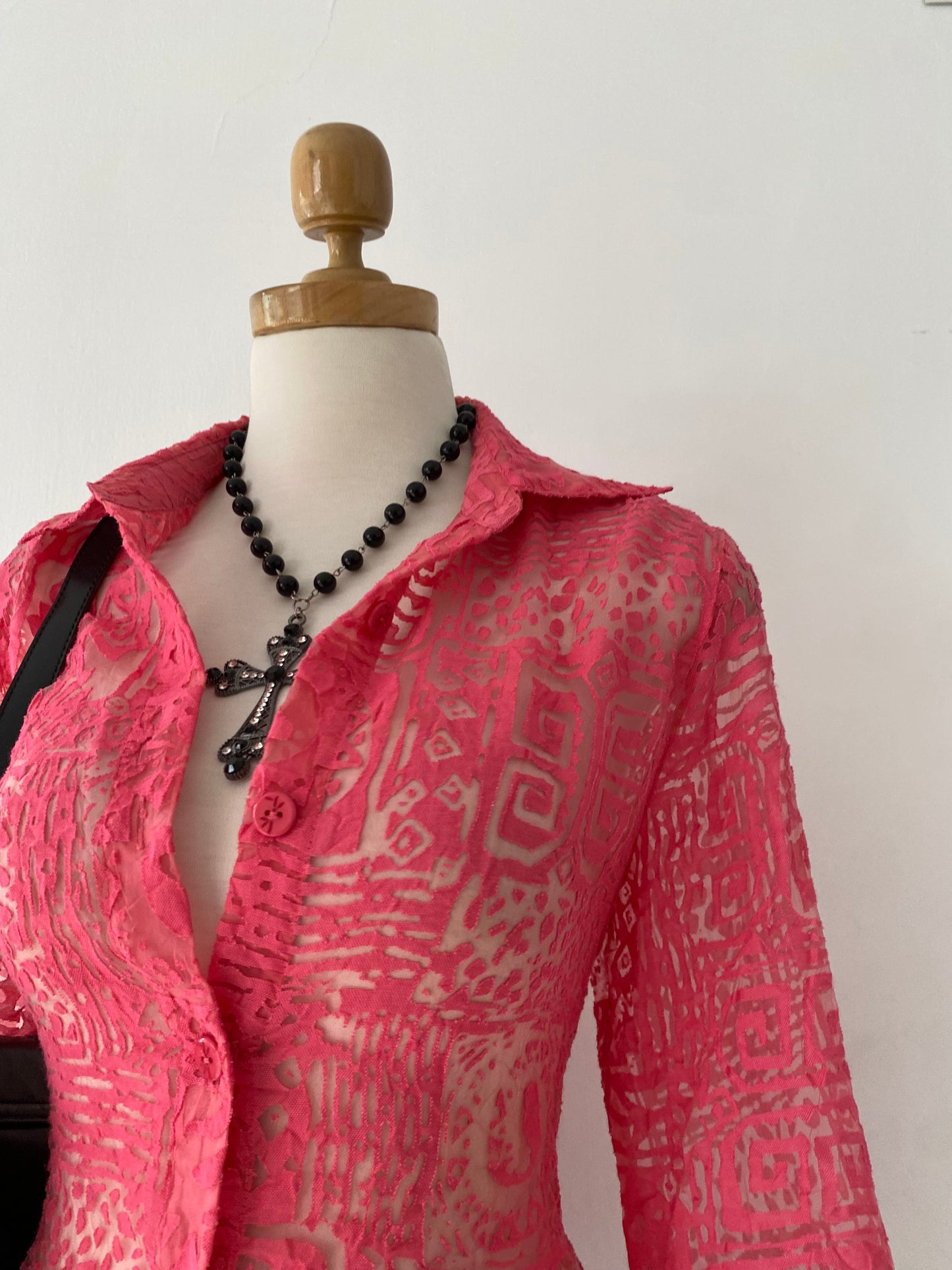 Pink lace blouse