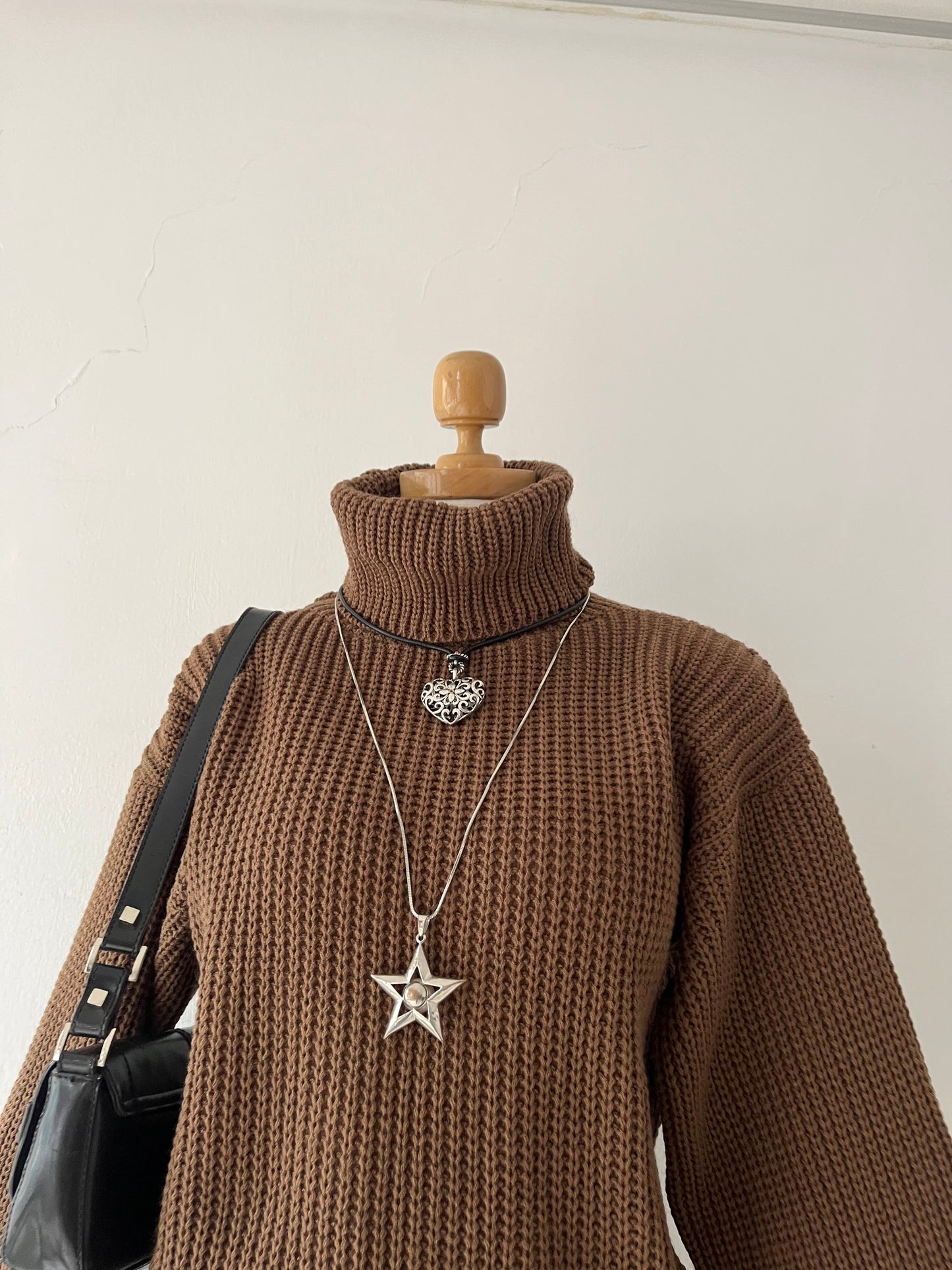 Turtleneck sweater with wide sleeves