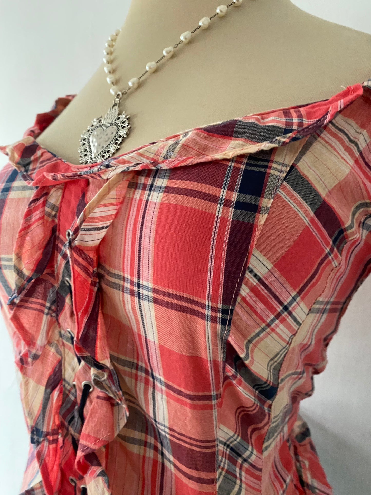 Checkered corset top