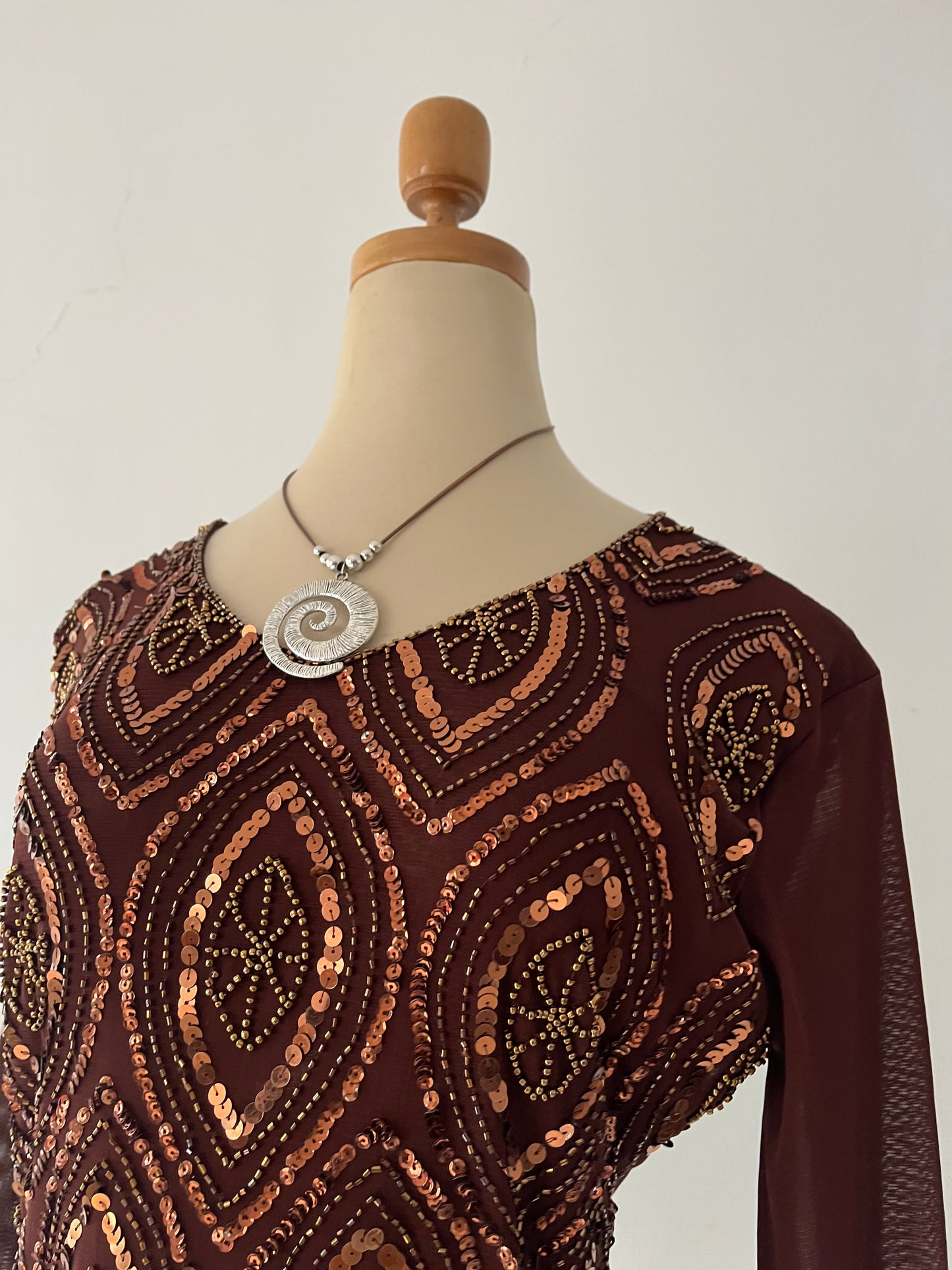 Brown sequin top