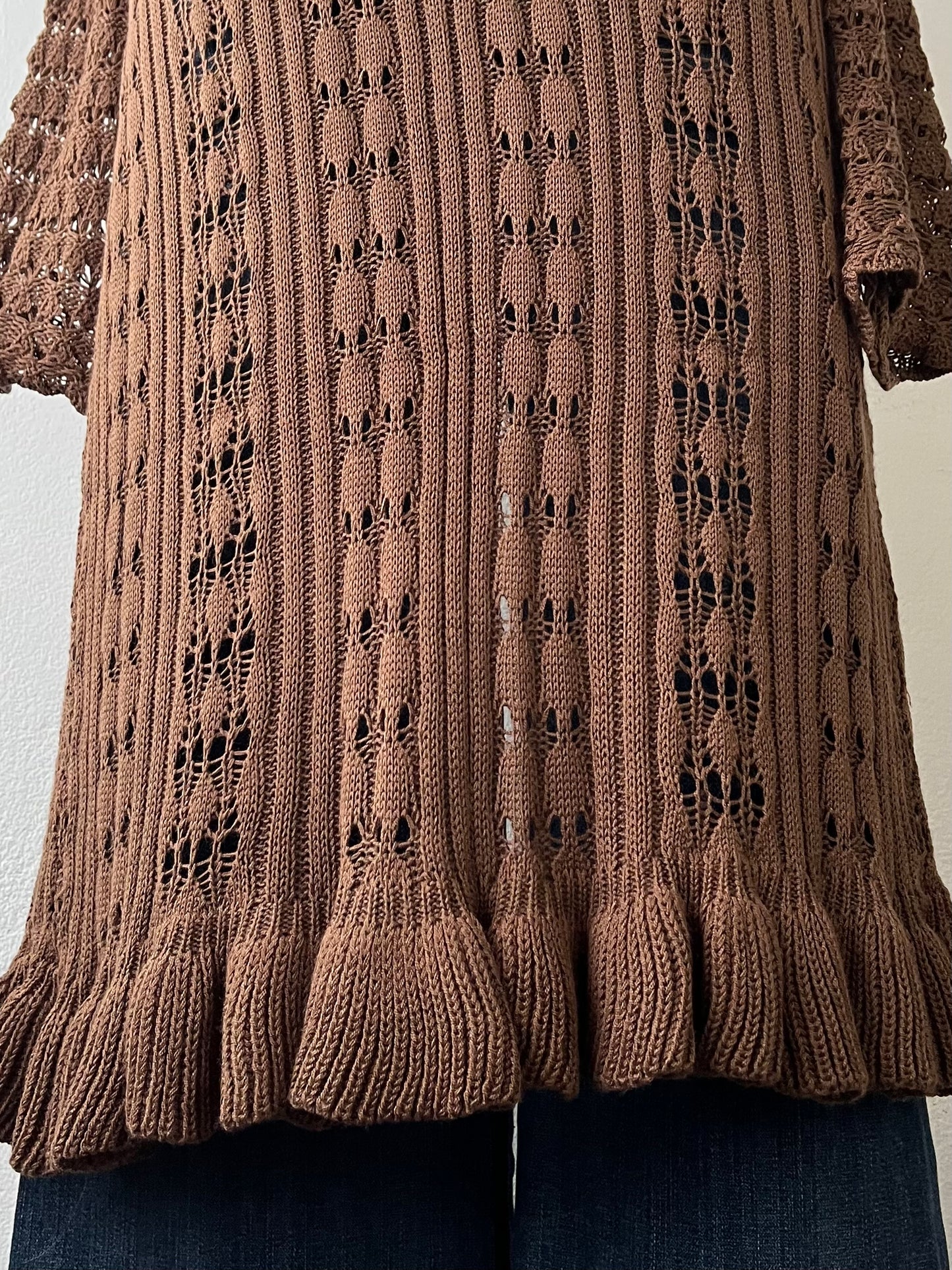 Long knitted cardigan