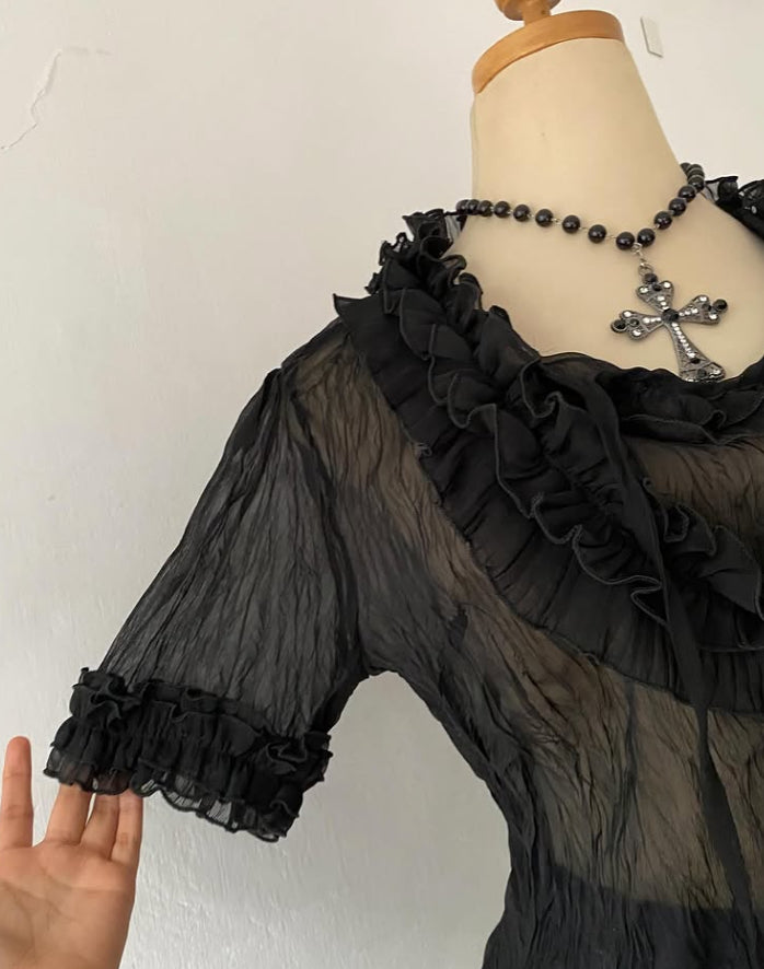 Boho chic goth blouse