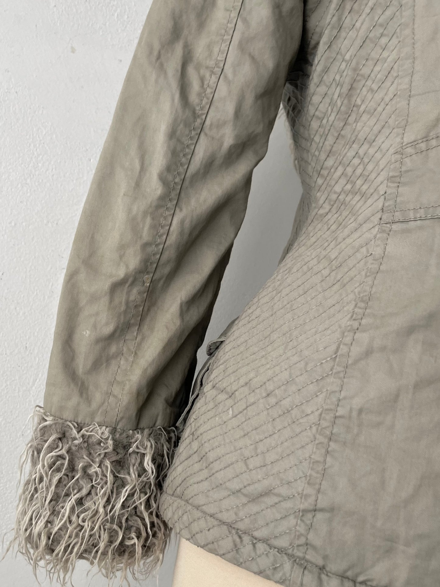 Warm quilted gray penny lane jacket