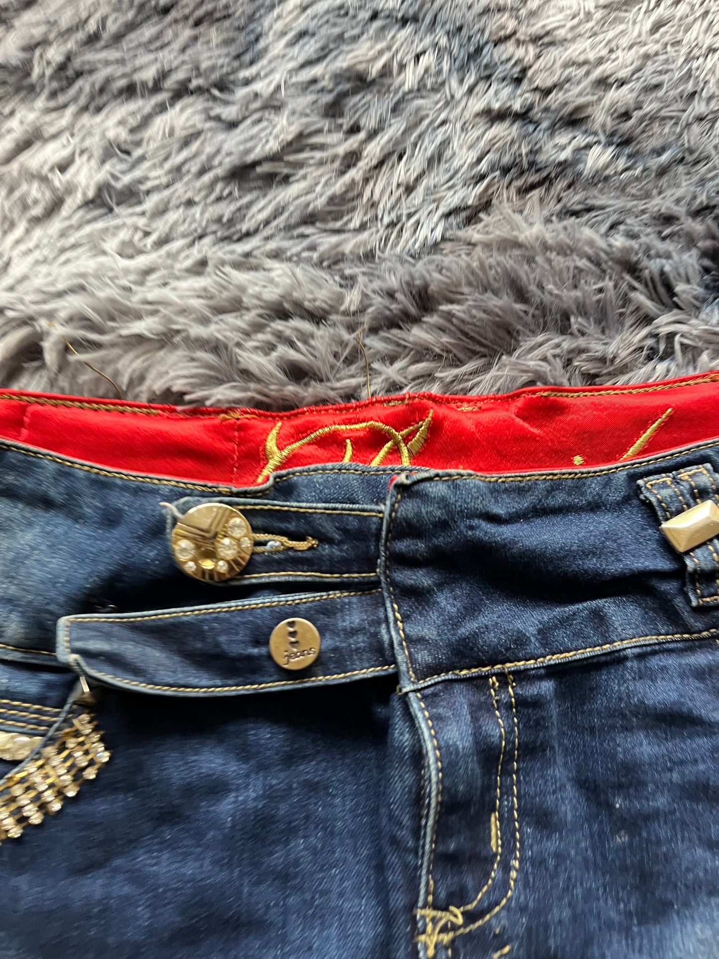 Y2k mini skirt jean~size M