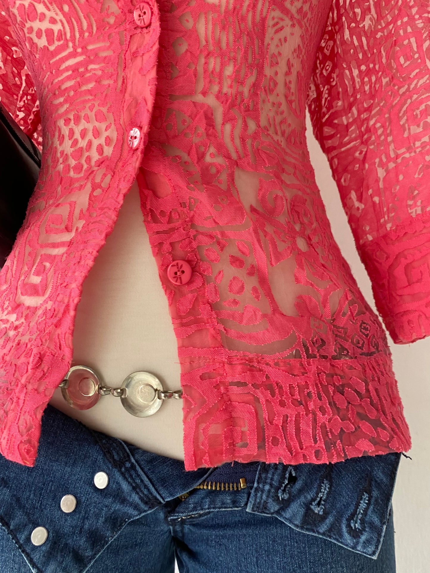 Pink lace blouse