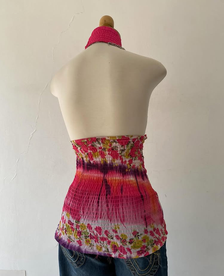 Floral ruffle top