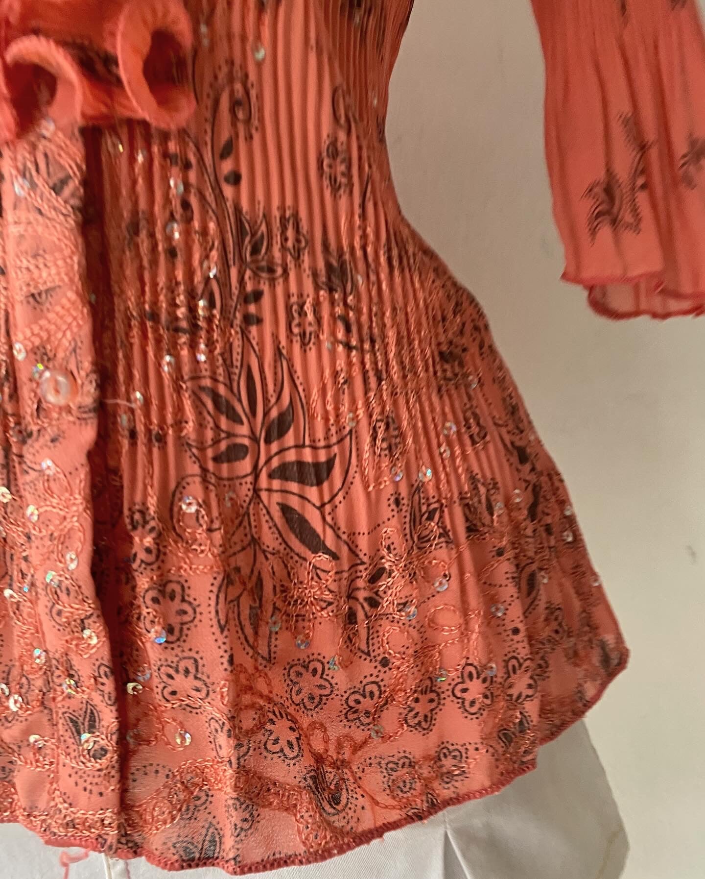 Coquette melon blouse