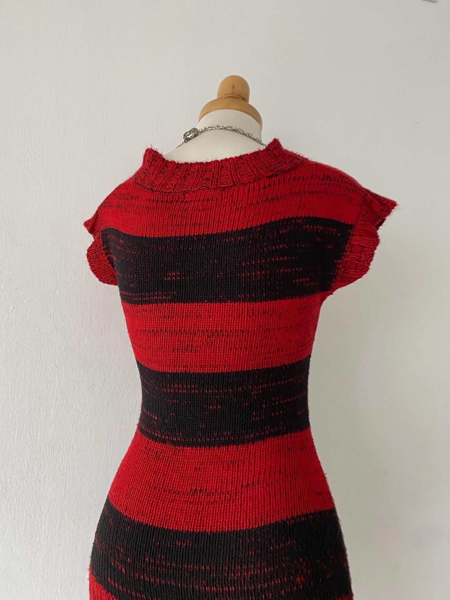 Knitted mini dress + scarf
