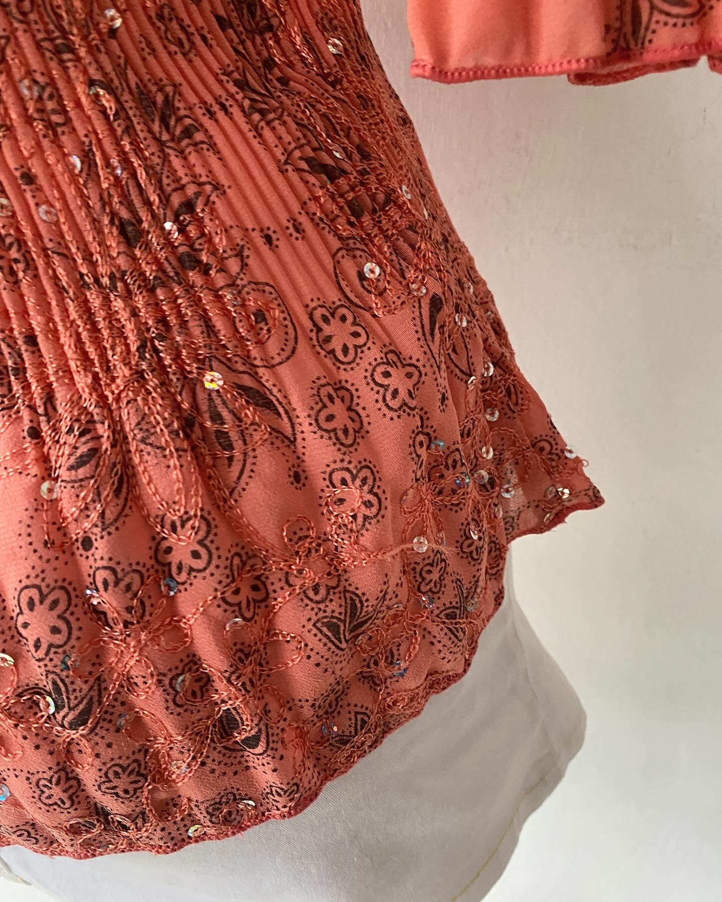 Coquette melon blouse