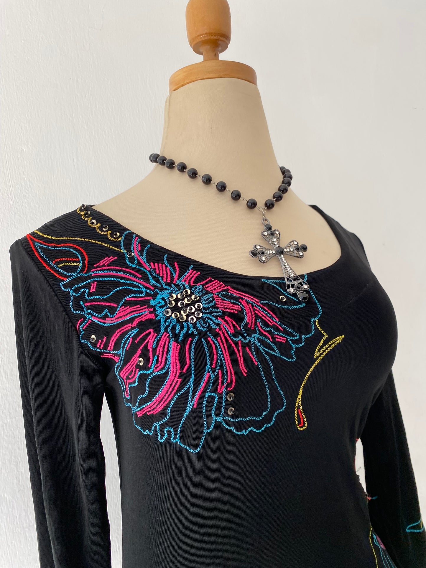 Top with orchid embroidery
