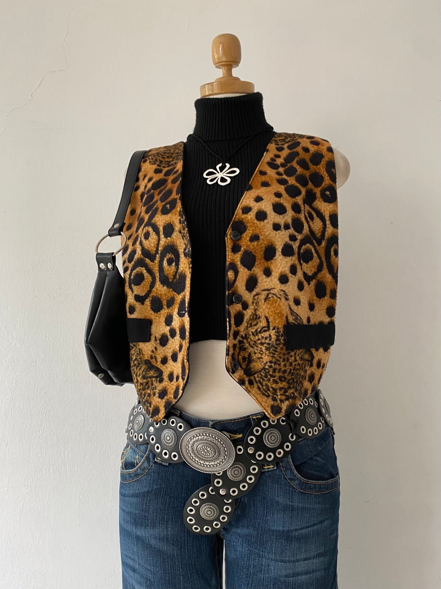 Cheetah print vest