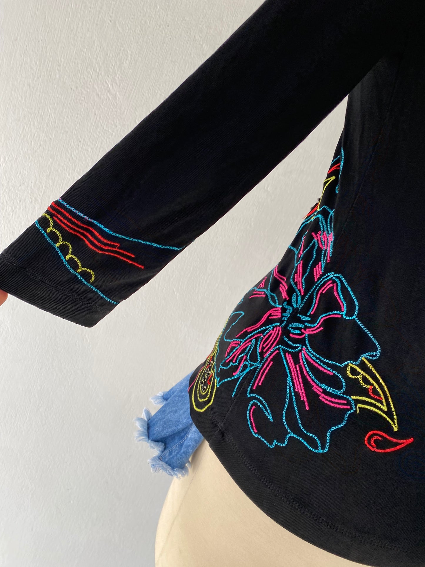 Top with orchid embroidery