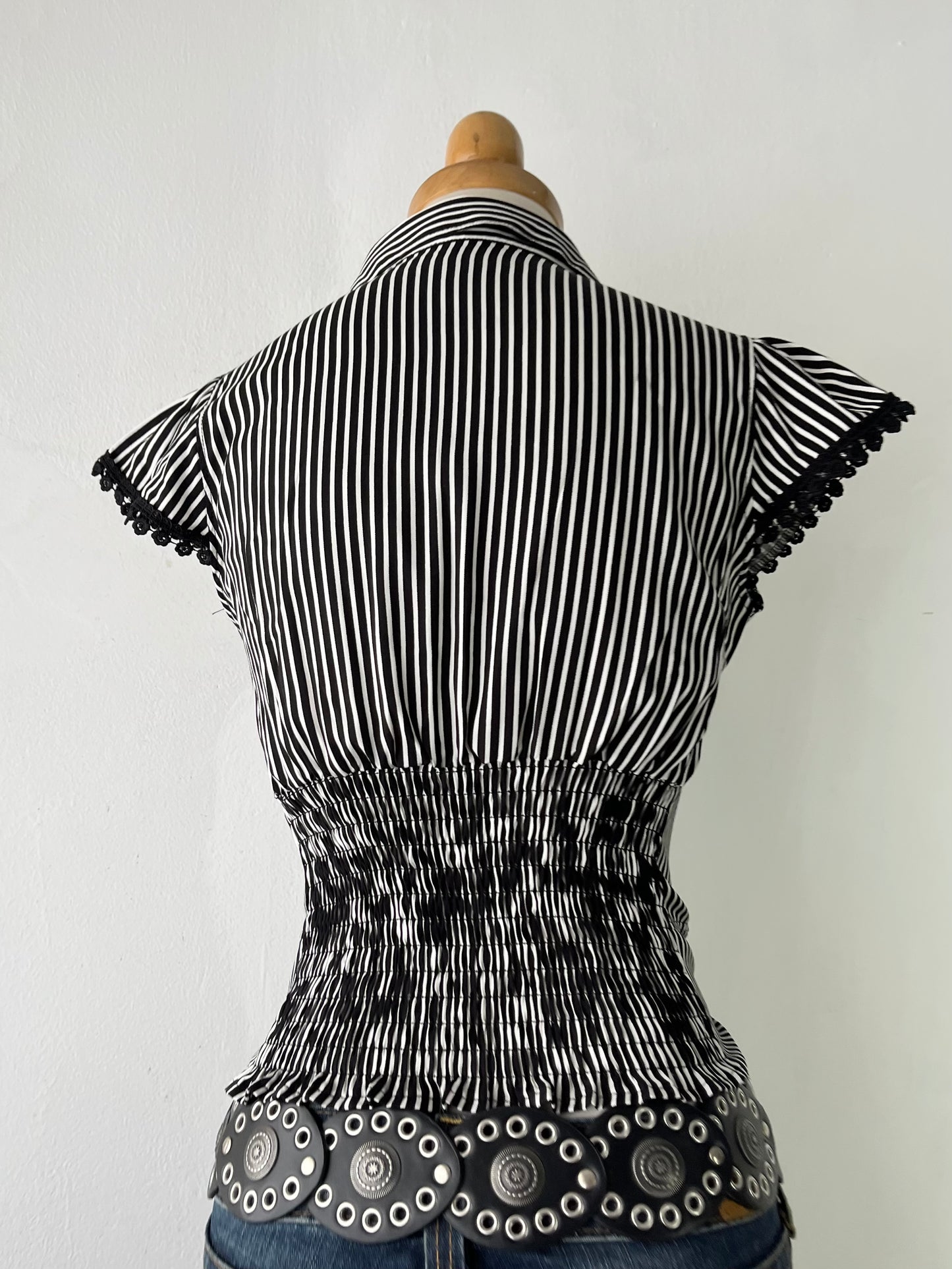 Striped top with bow