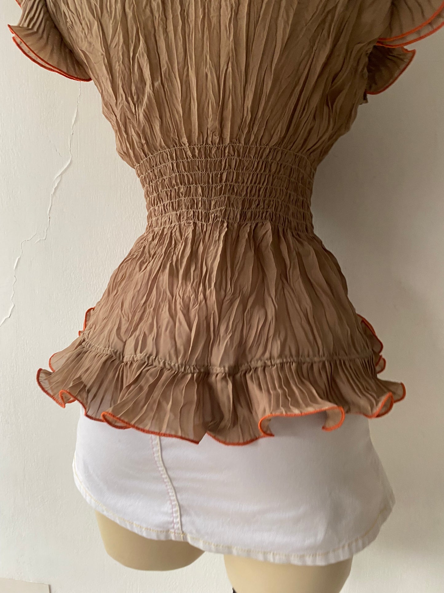 Coquette beige blouse