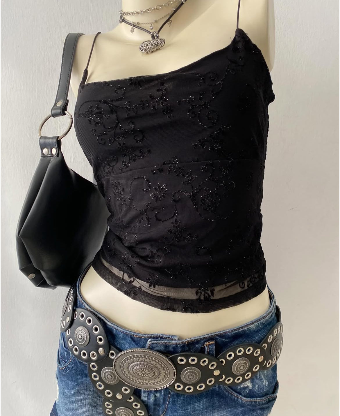 Black top with glitter
