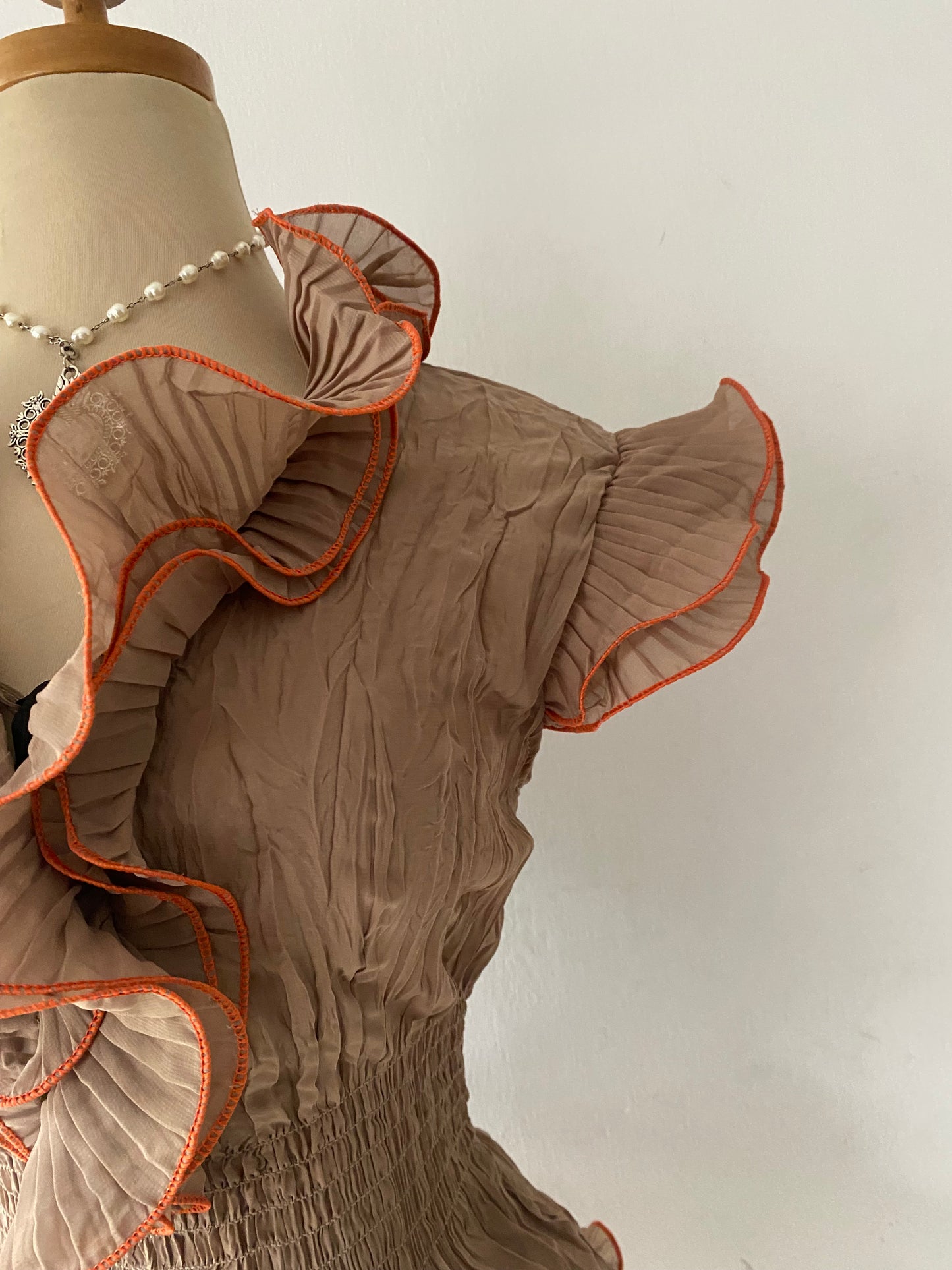 Coquette beige blouse