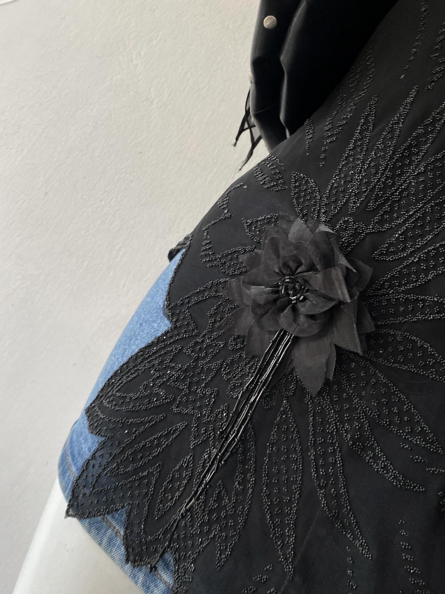 Black asymmetrical fairy top
