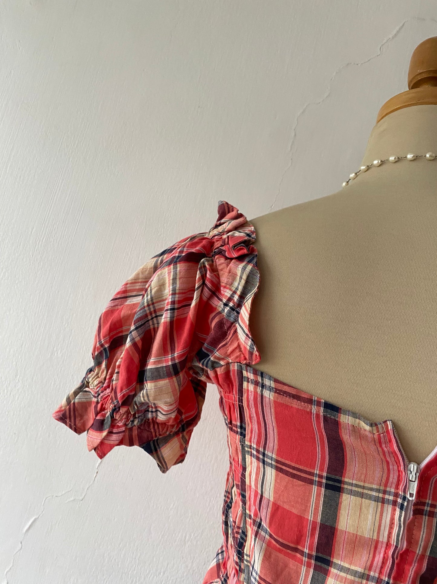 Checkered corset top