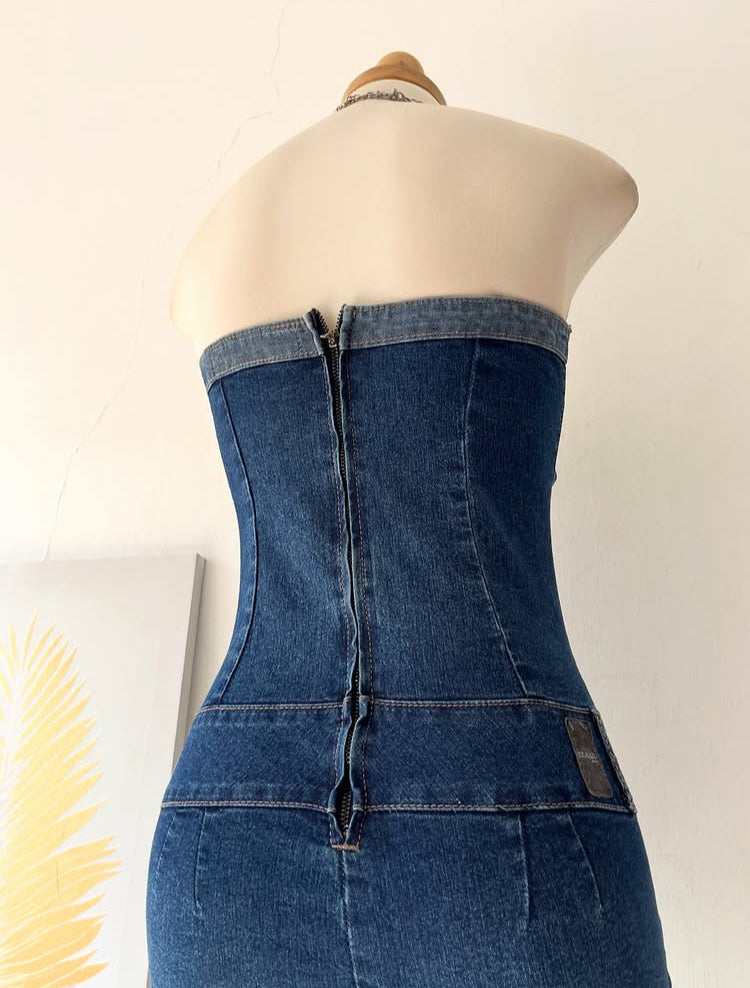 Short jean jumpsuit