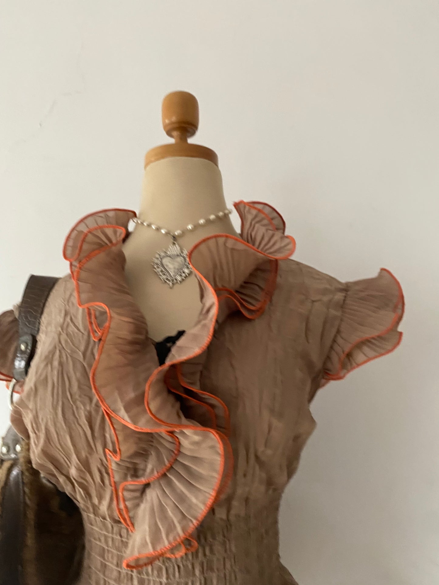 Coquette beige blouse