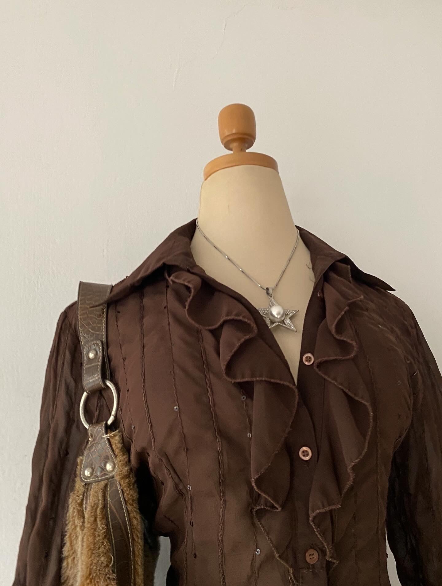 Victorian style brown blouse