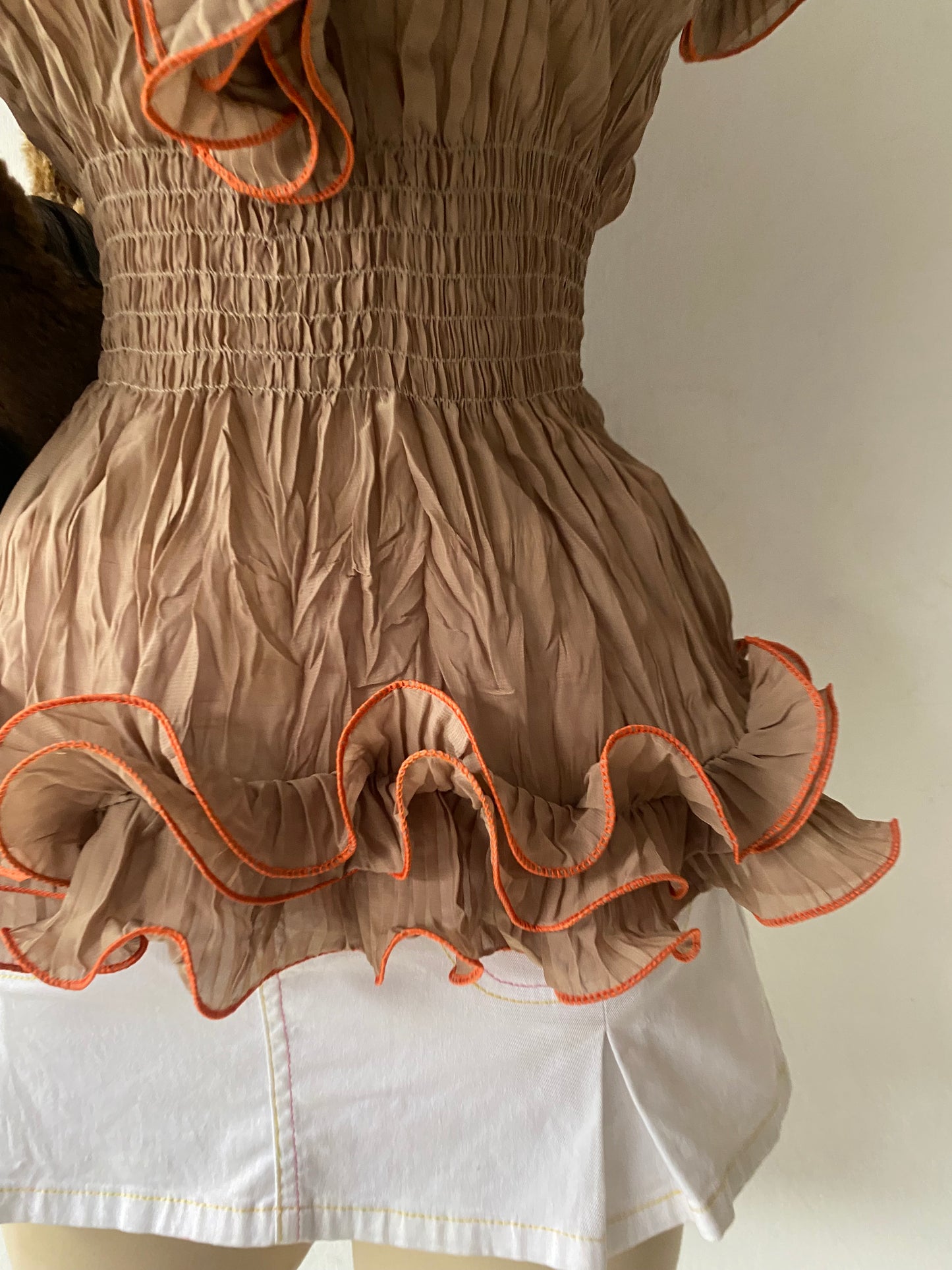 Coquette beige blouse