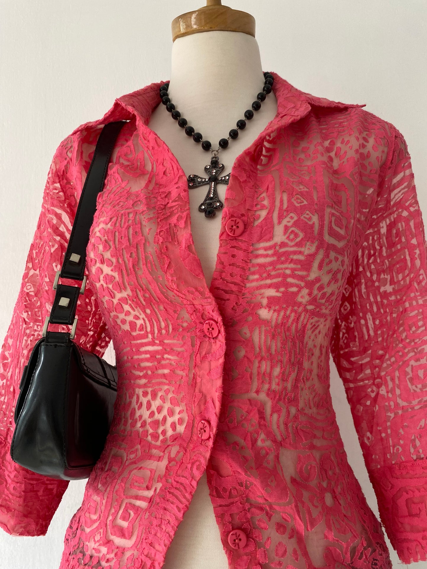 Pink lace blouse