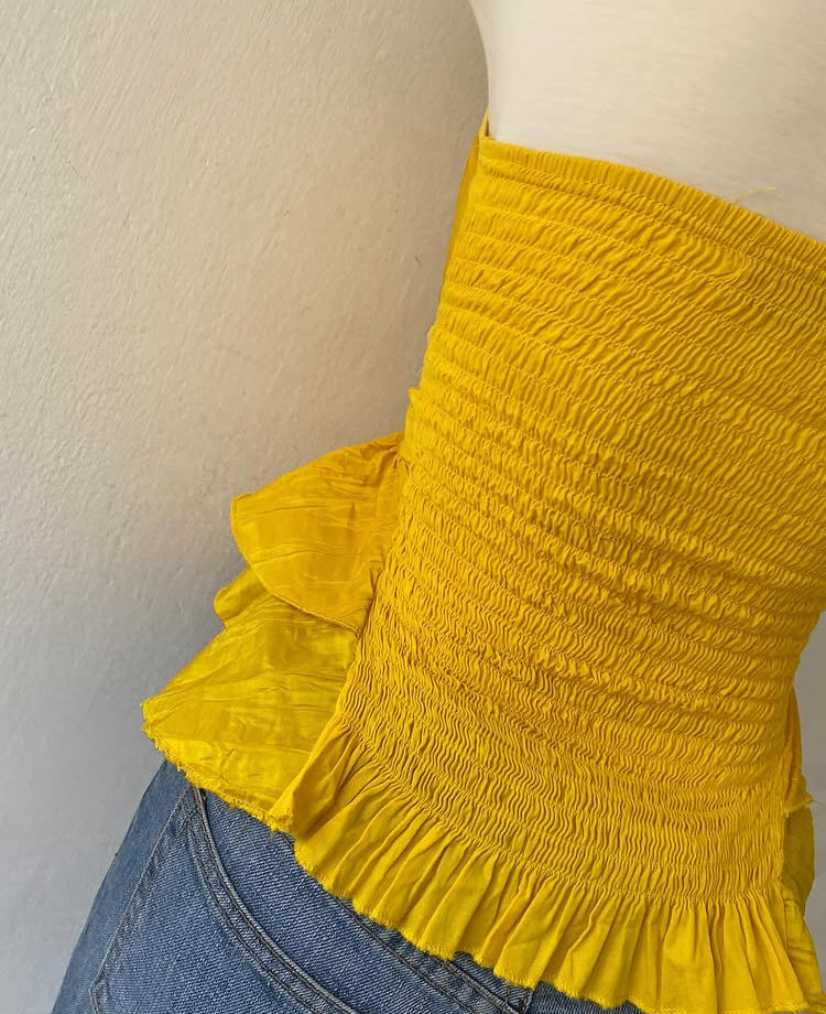 Yellow halter top~size S