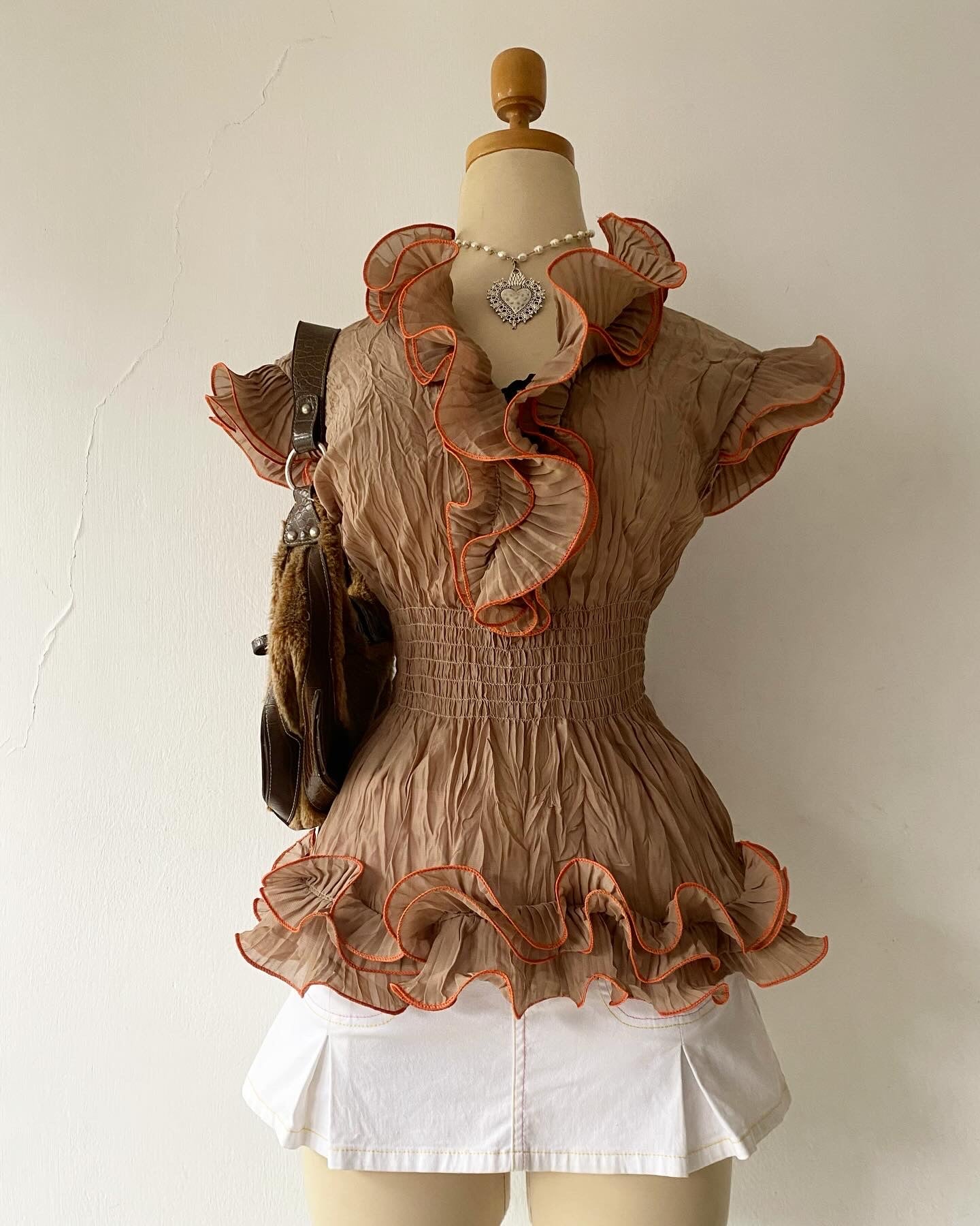 Coquette beige blouse