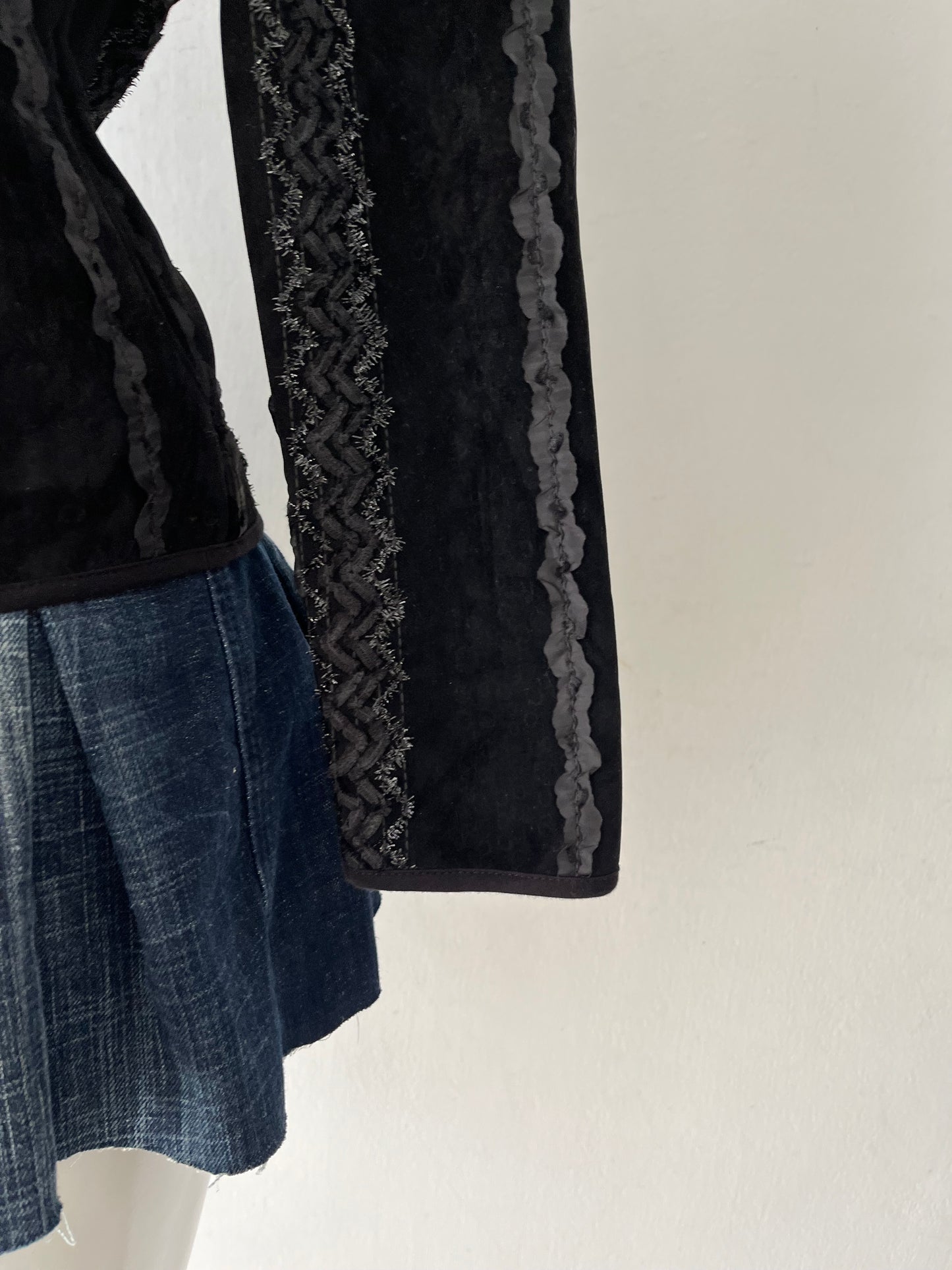 Black jacket with embroidered designs