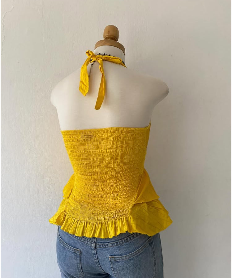 Yellow halter top~size S