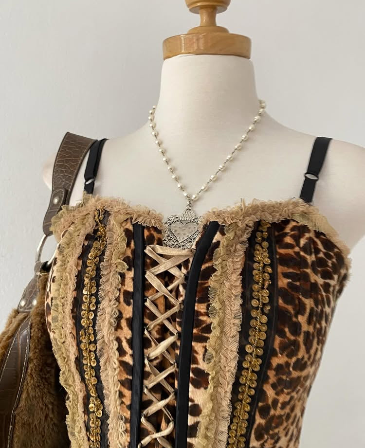 Cheetah print corset