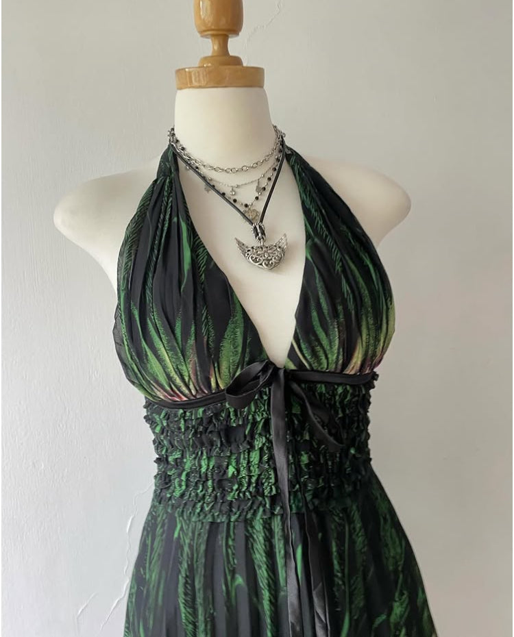 Bohemian chic halter dress