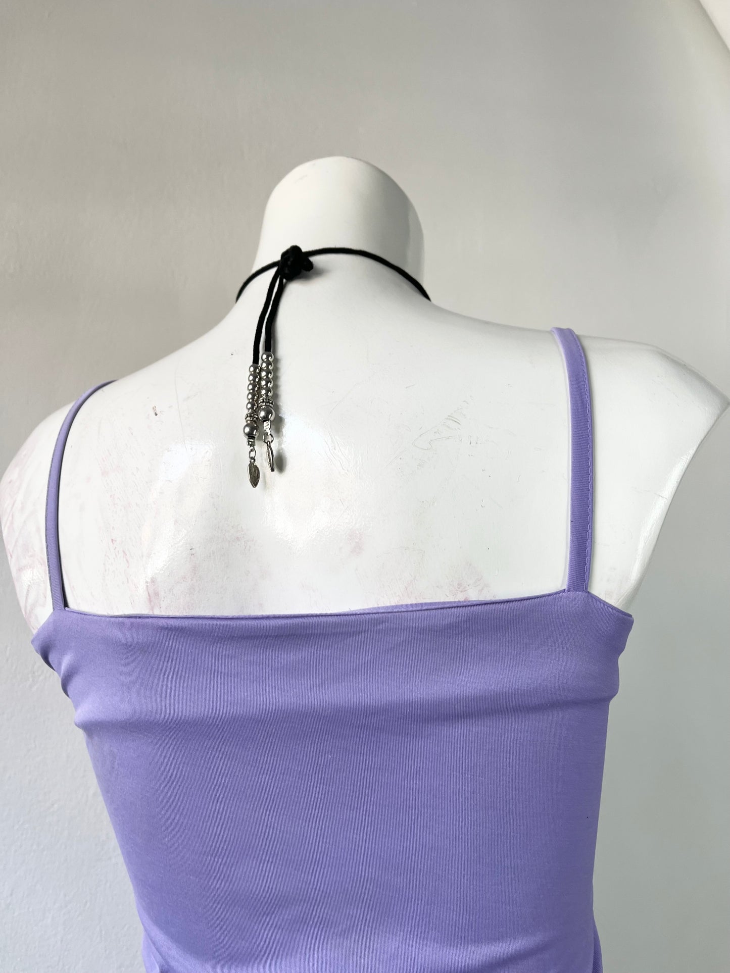 Lilac top with floral embroidery- size S