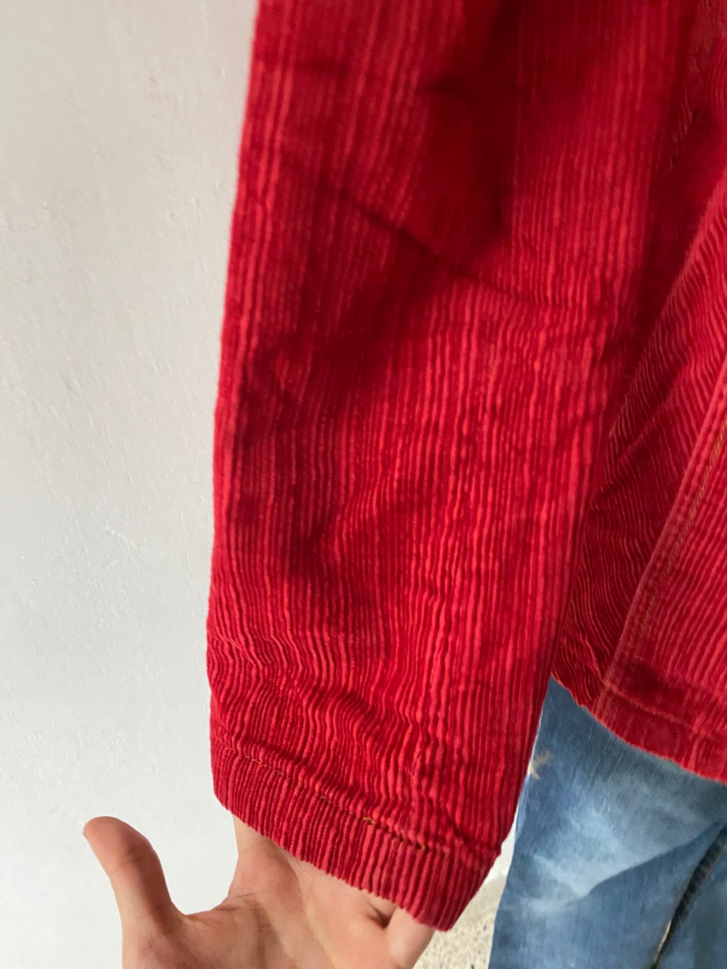 Red corduroy jacket with warm lining