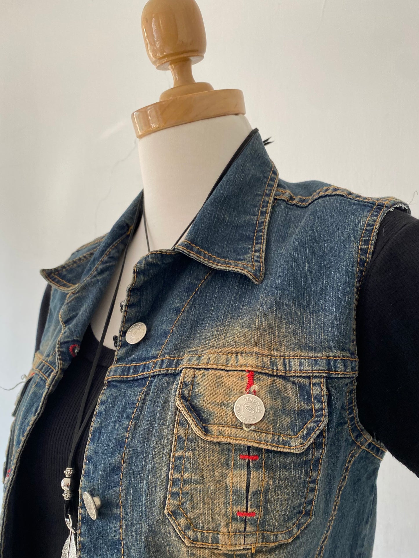 Vest jean grunge