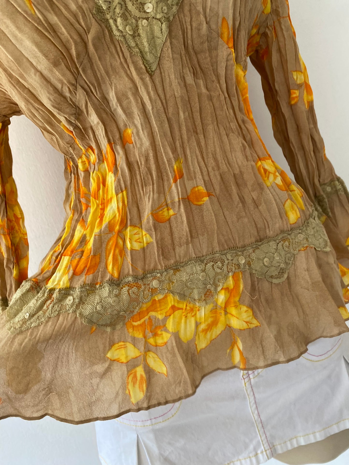 Beige floral blouse