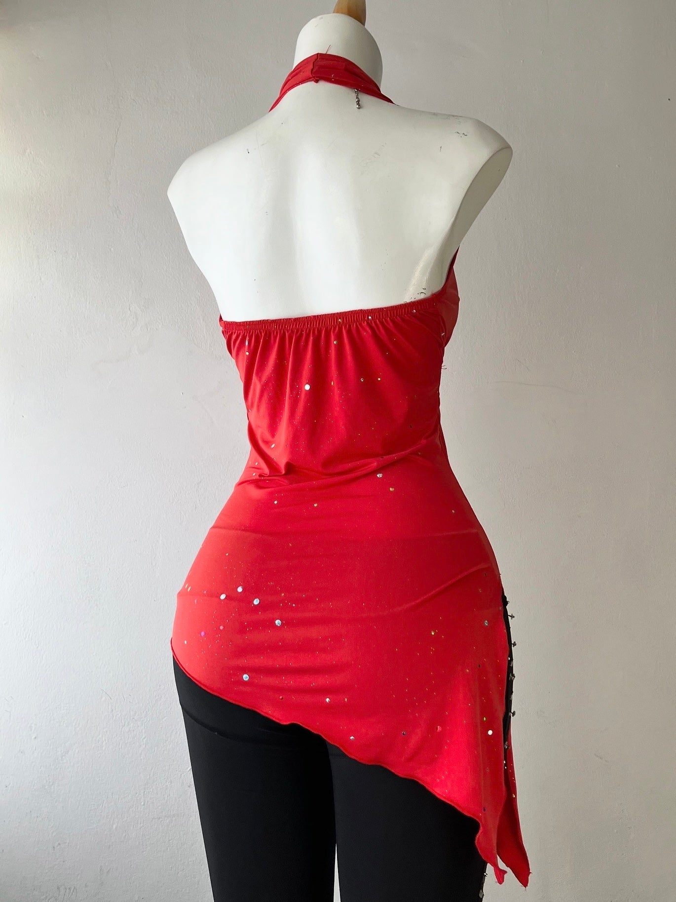 Asymmetrical halter top