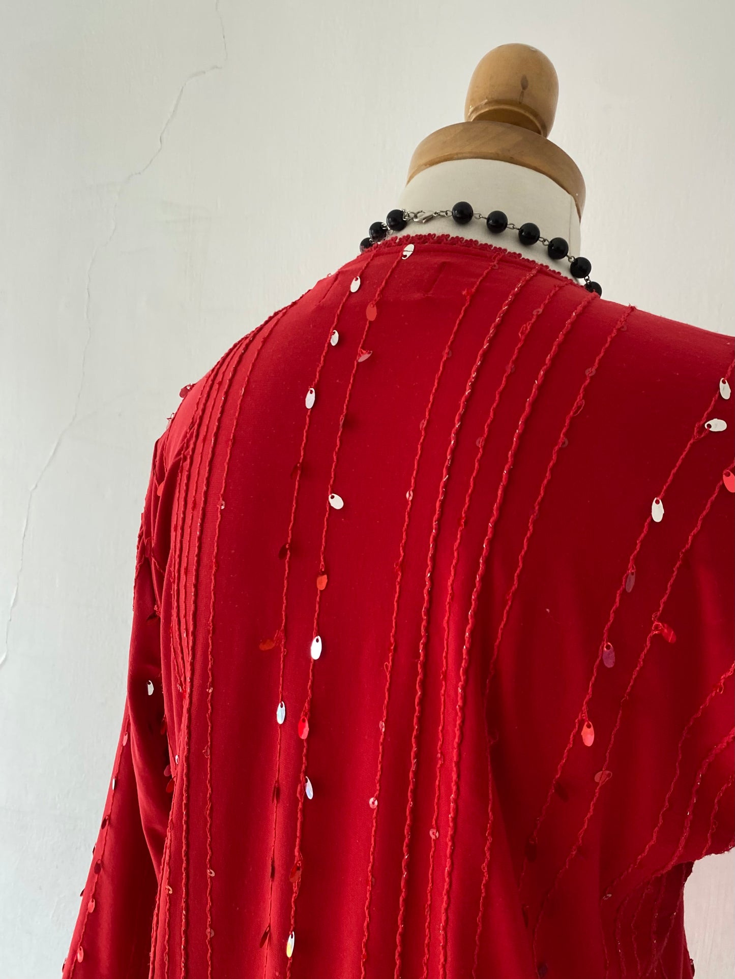 Red top with sequins