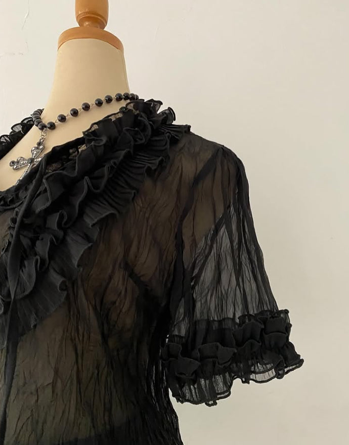 Boho chic goth blouse