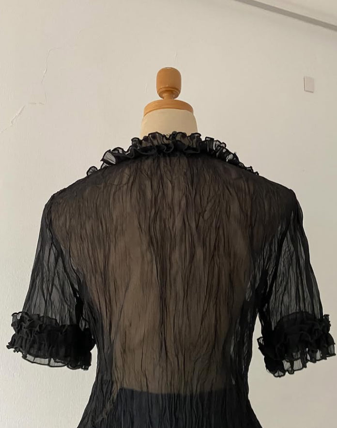 Boho chic goth blouse