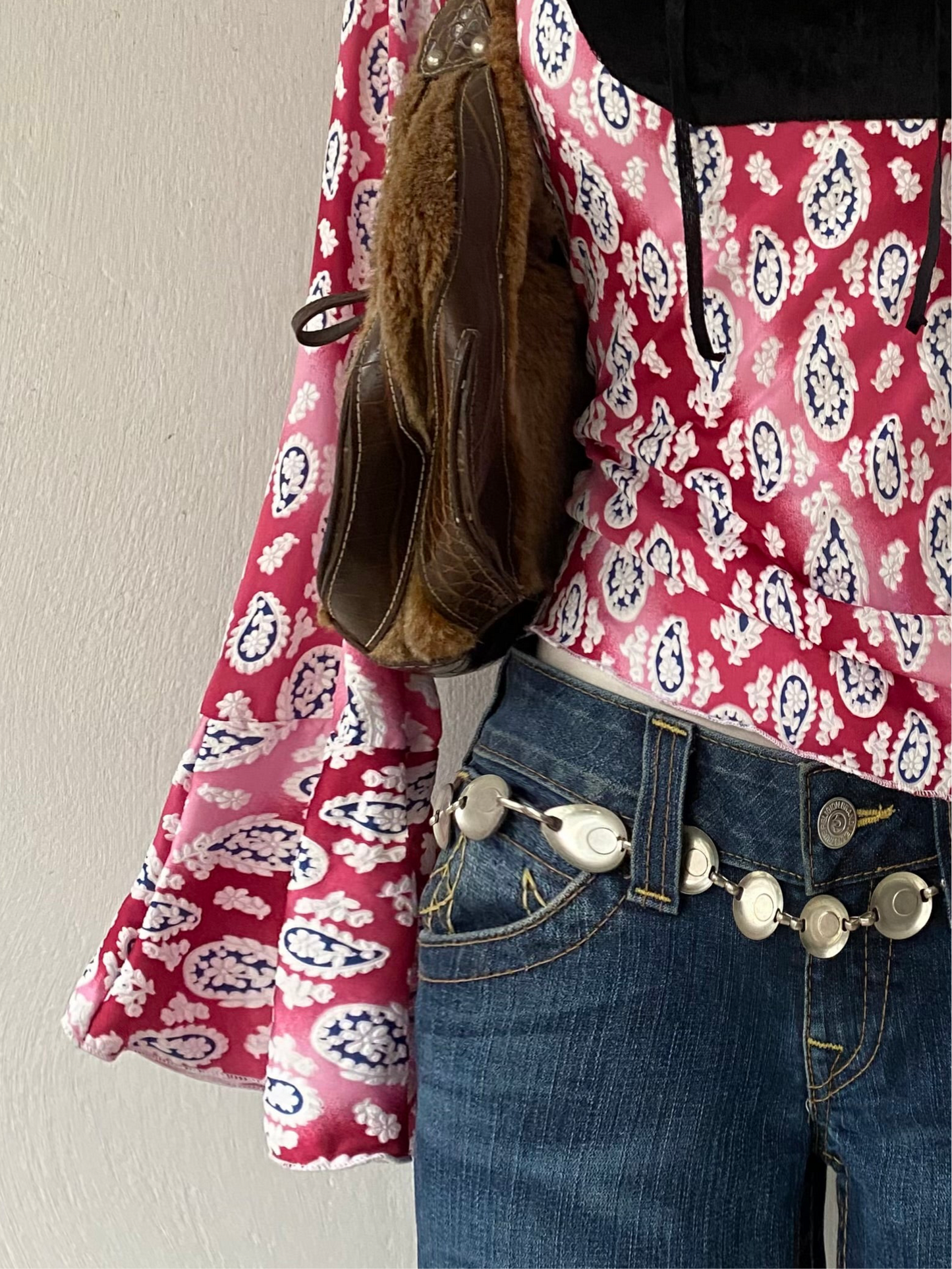 Bohemian flared sleeve top