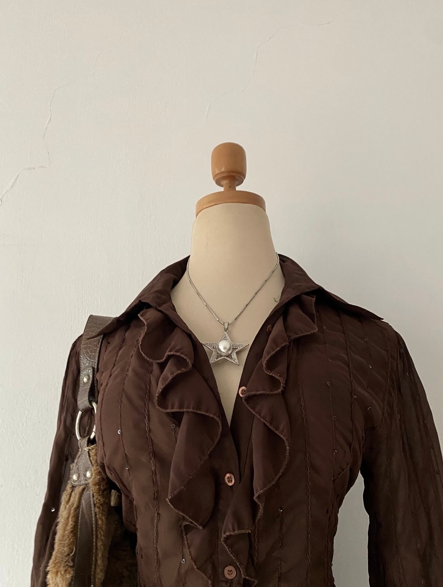 Victorian style brown blouse