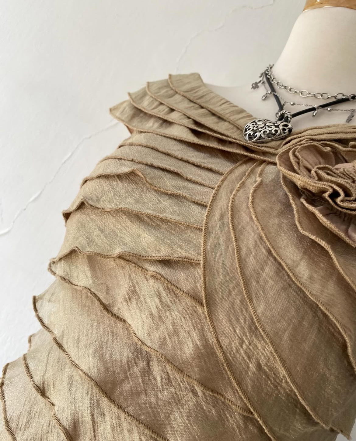Beige layered top-Size S