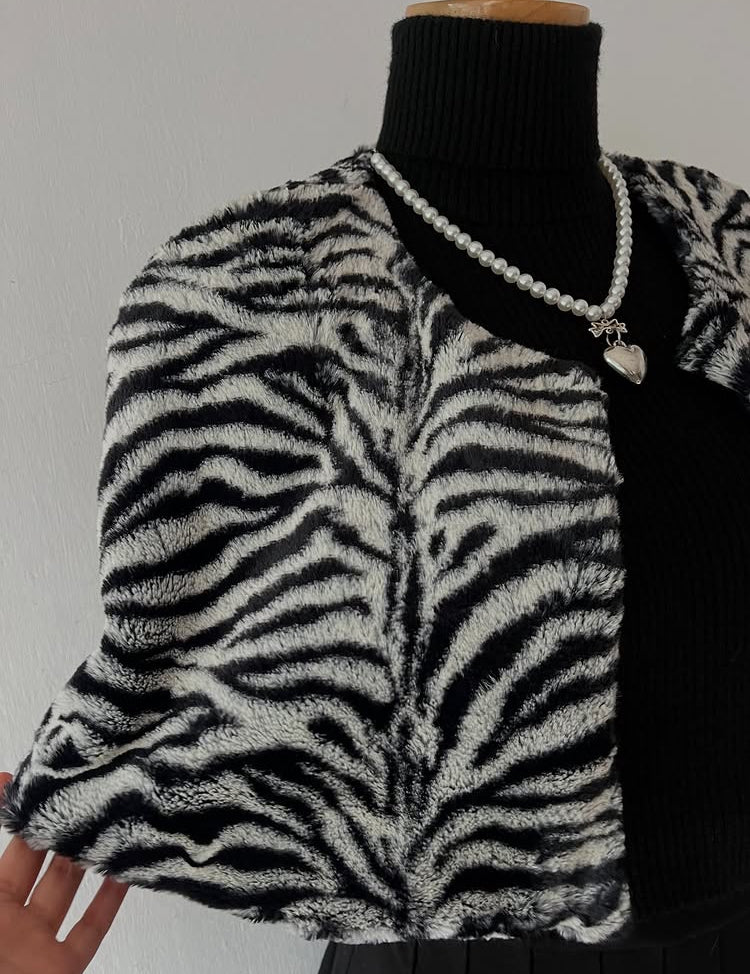Animal print teddy cardigan